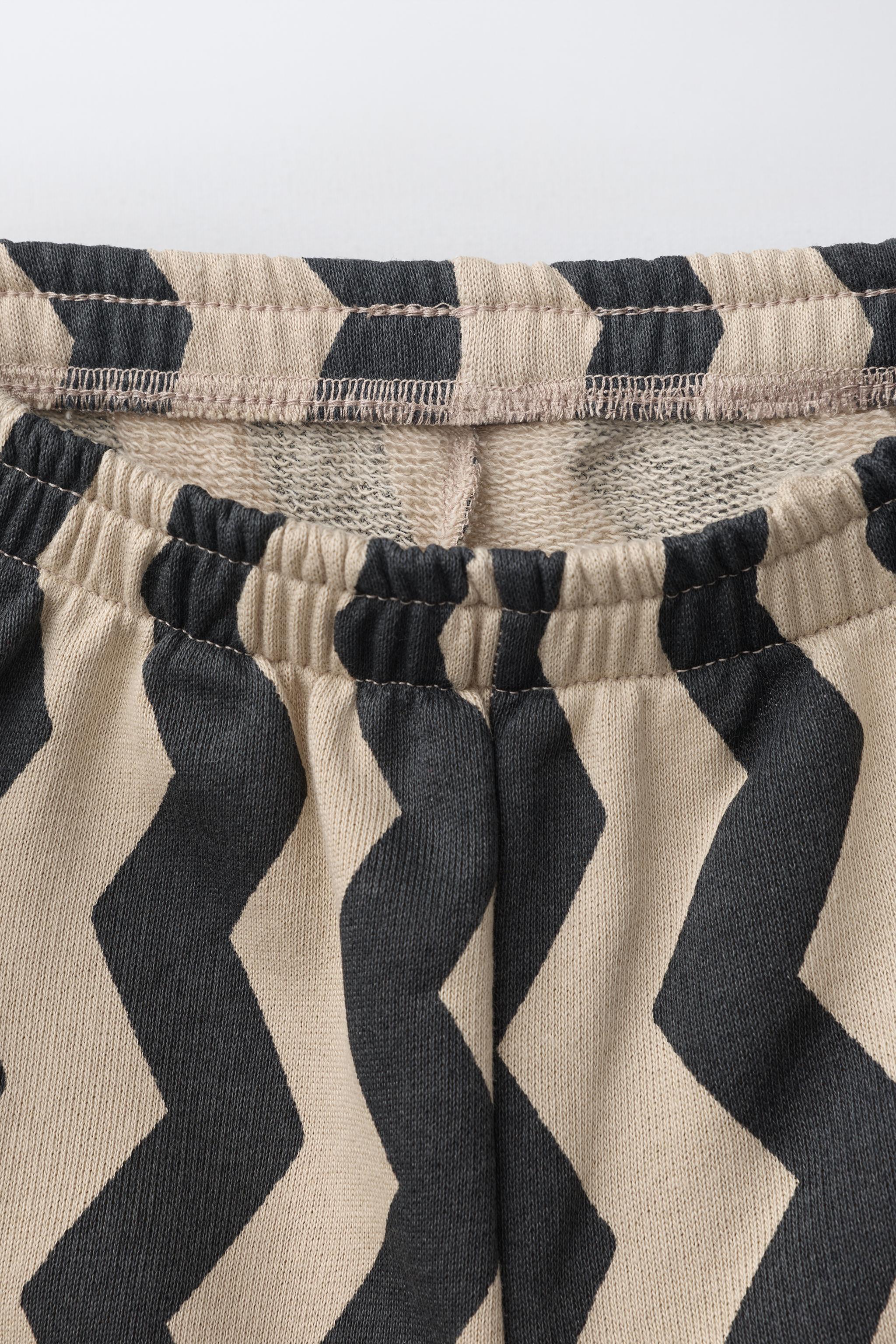 WAVE PRINT BALLOON PLUSH PANTS